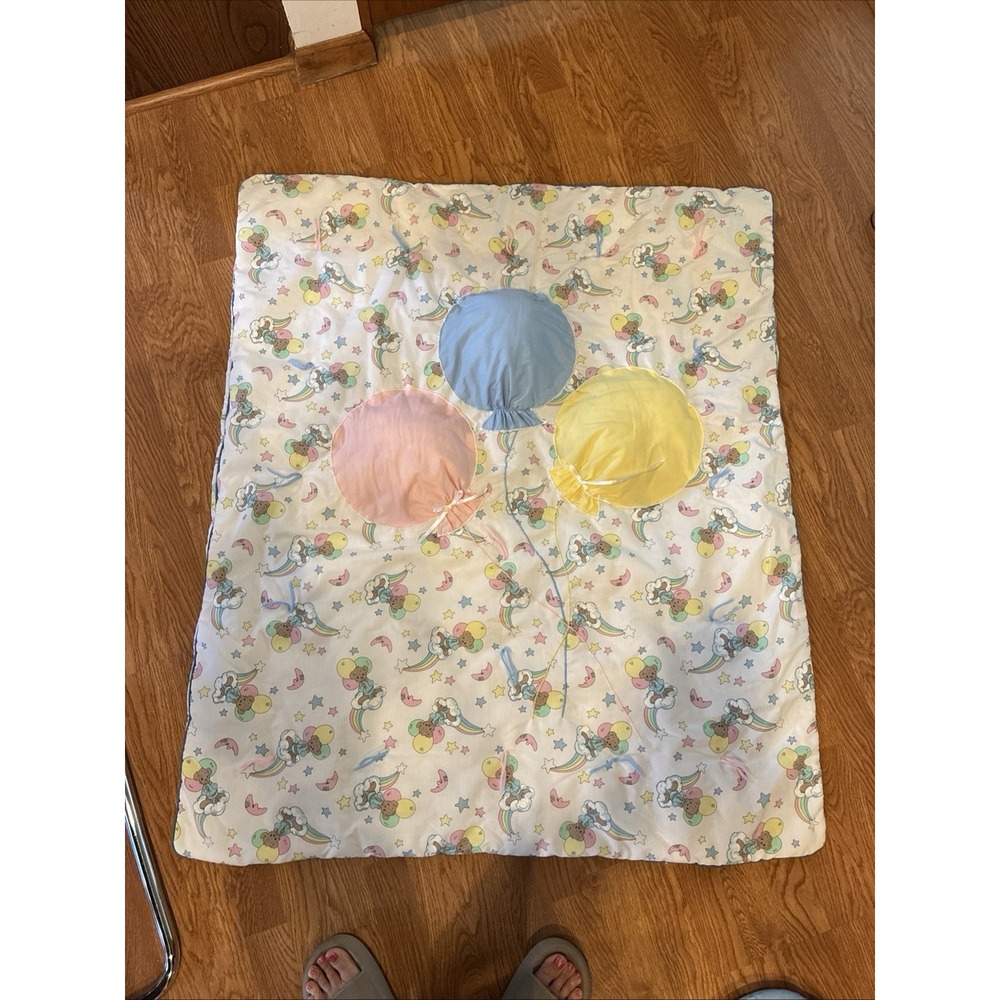 Vintage Precious Moments Baby Quilt Blanket Comforter 48" 40" Balloons Wall Art